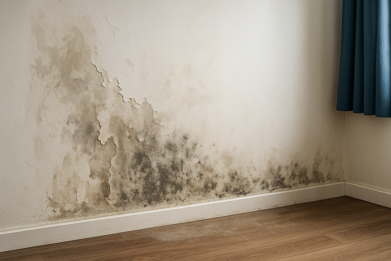 mur avec problèmes d'humidité